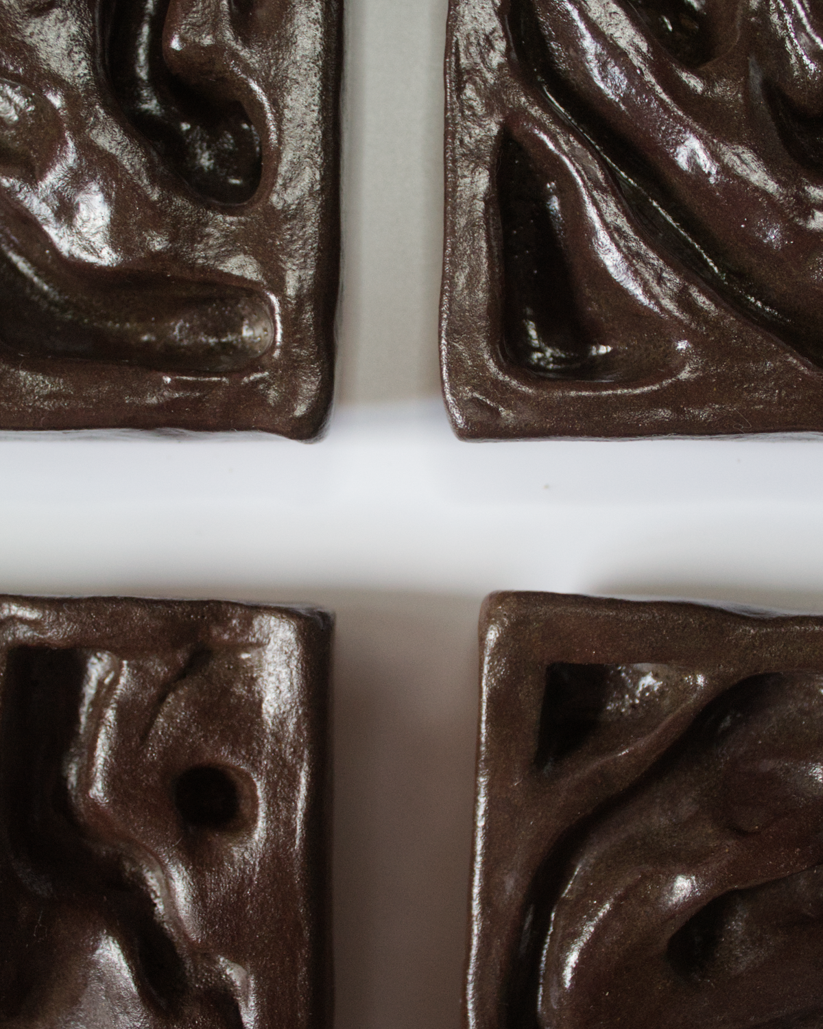 Dark Terroir 2 x 2 - Ceramic Wall Sculpture