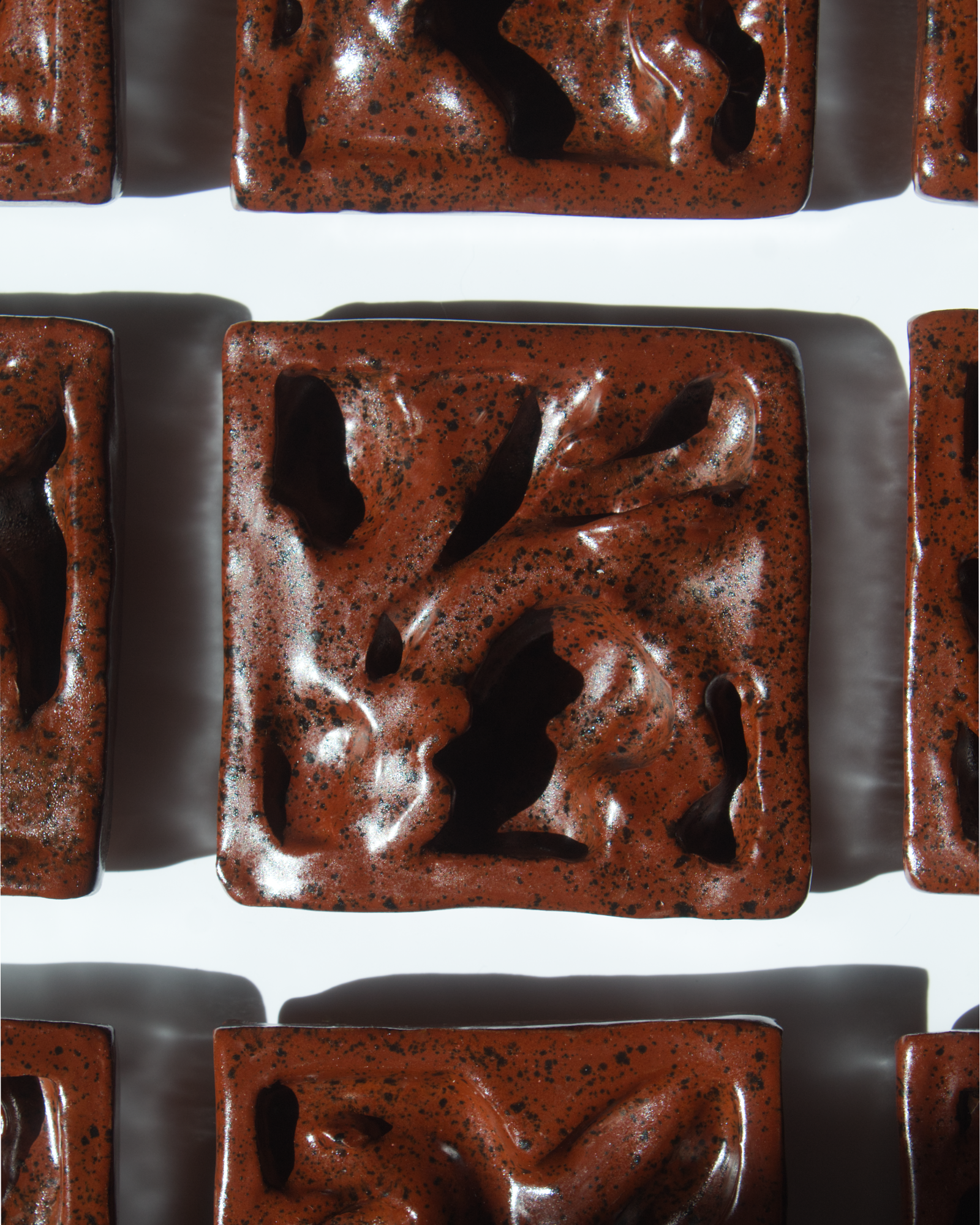 Mottled Stone 3 x 3 - Ceramic Wall Sculpture