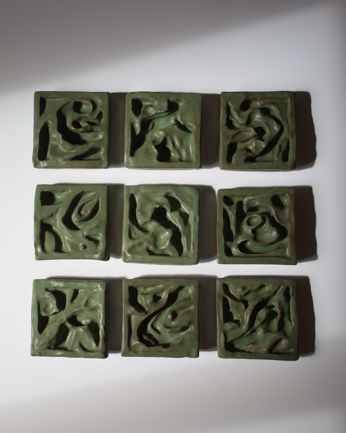 Still Water 3 x 3 - 02 - Ceramic Wall Sculpture