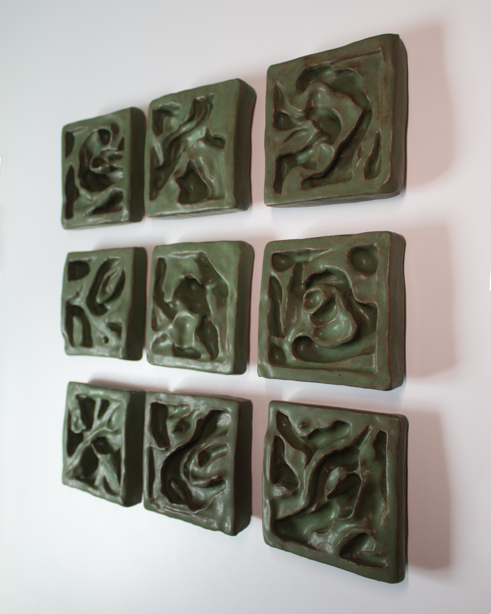 Still Water 3 x 3 - 02 - Ceramic Wall Sculpture