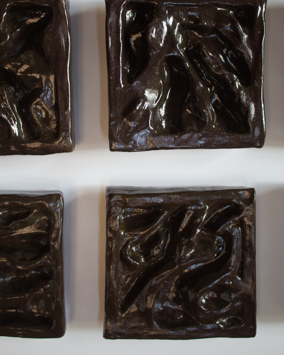 Dark Terroir 3 x 3 - Ceramic Wall Sculpture
