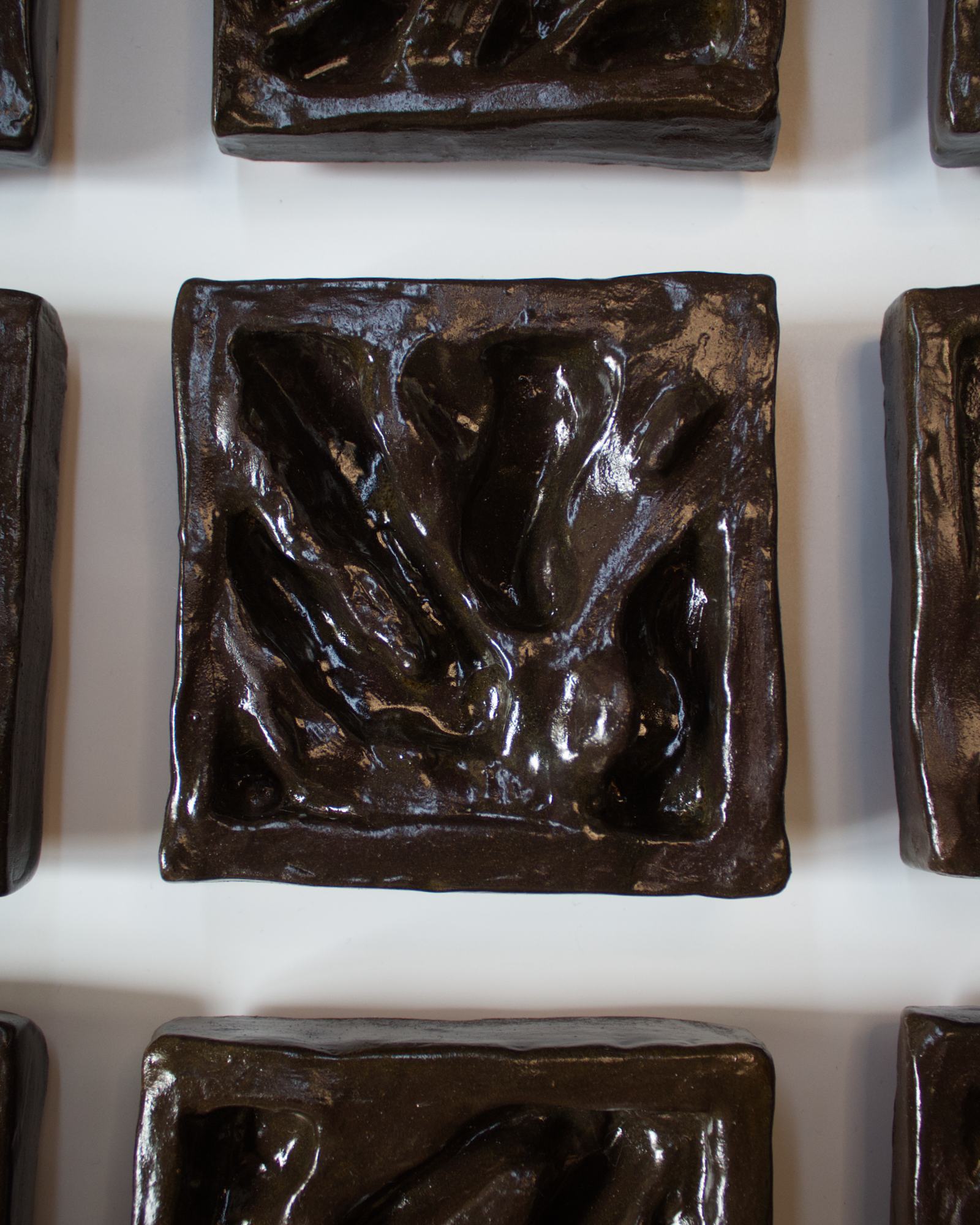 Dark Terroir 3 x 3 - Ceramic Wall Sculpture