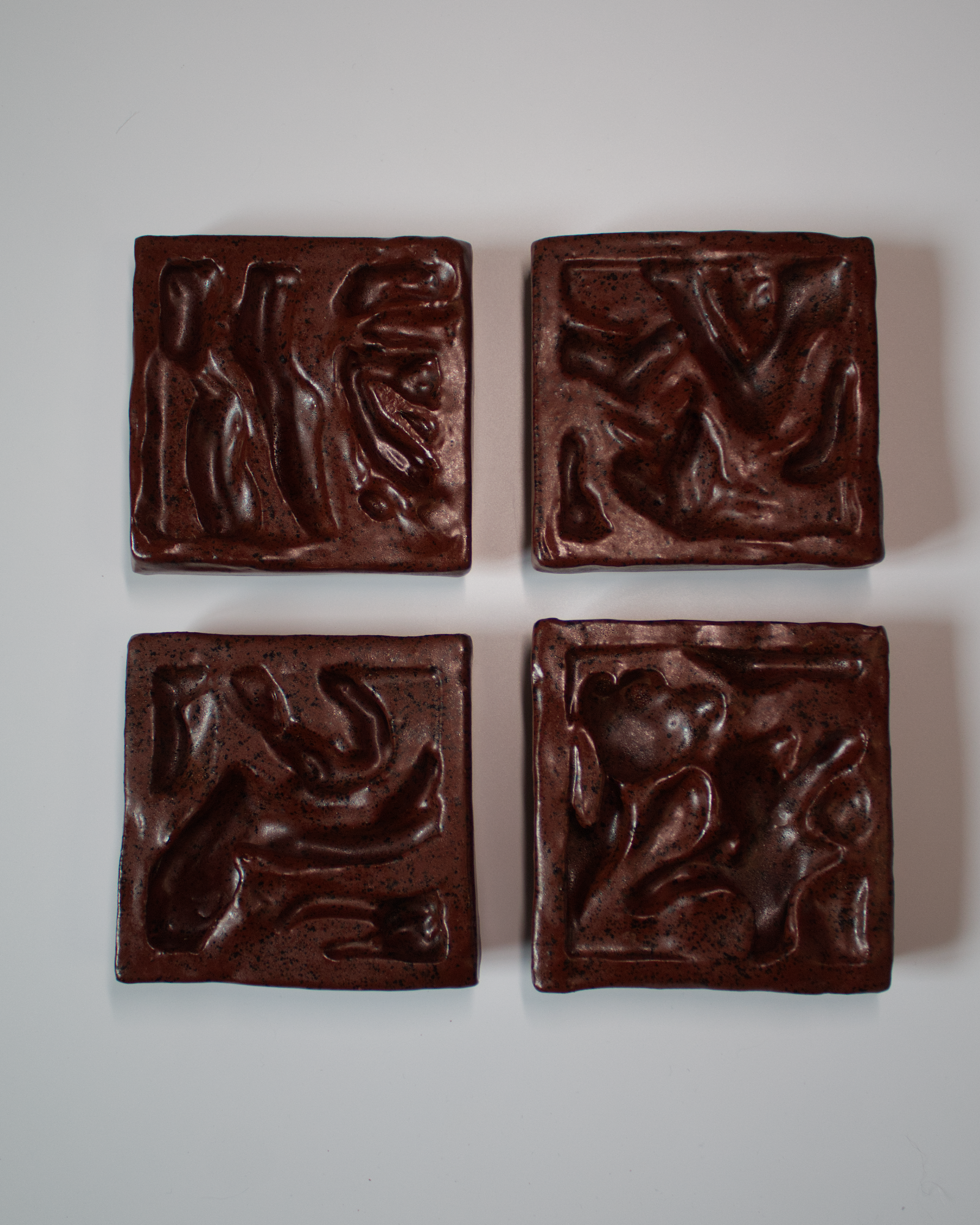 Mottled Stone 2 x 2 - Ceramic Wall Sculpture