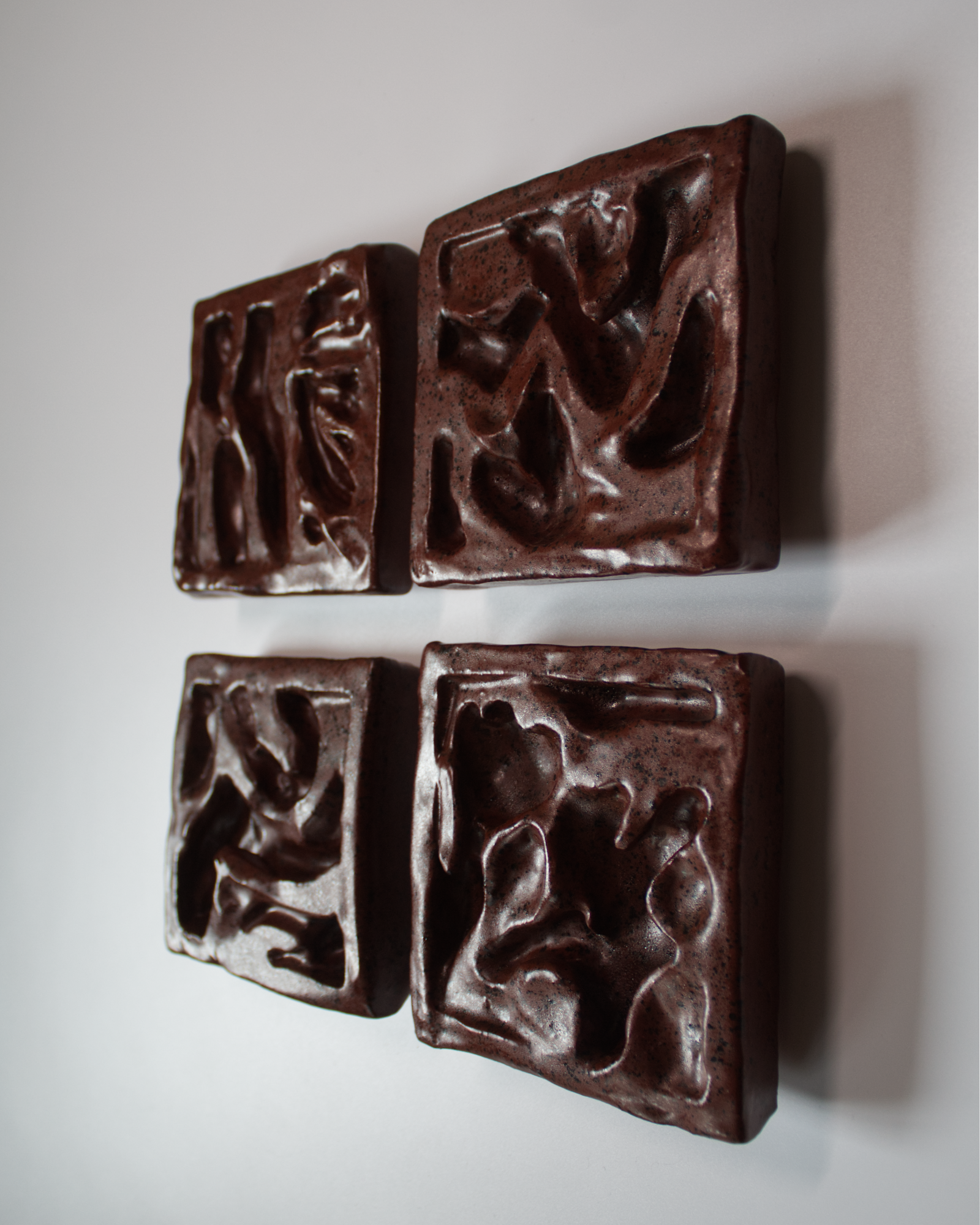 Mottled Stone 2 x 2 - Ceramic Wall Sculpture