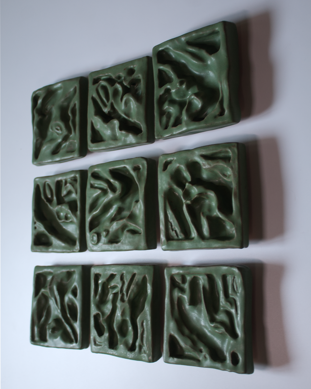 Still Water 3 x 3 - 01 - Ceramic Wall Sculpture